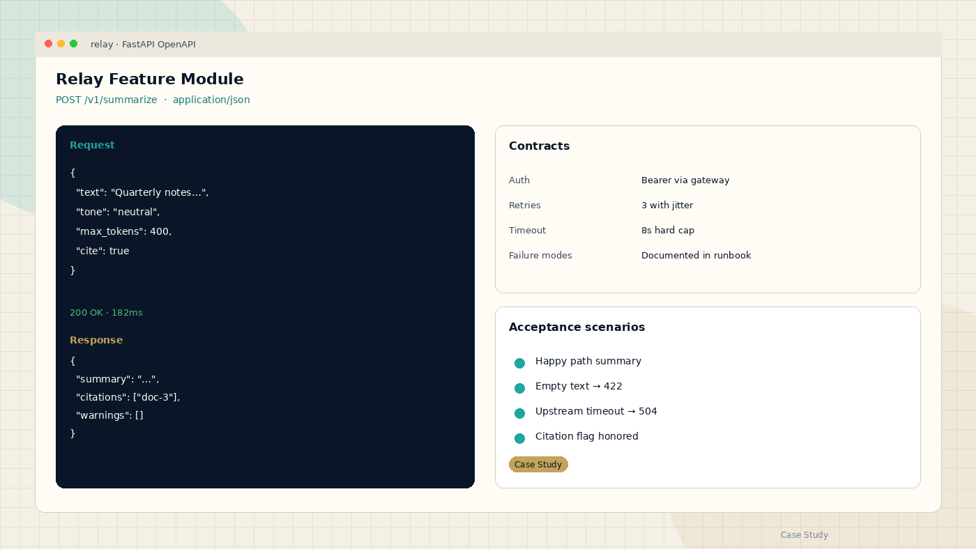 Sample interface for Relay Feature Module